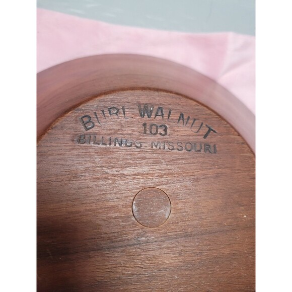 Burl Walnut #103 Billings, Missouri Wooden Bowl  12" - Picture 4 of 5